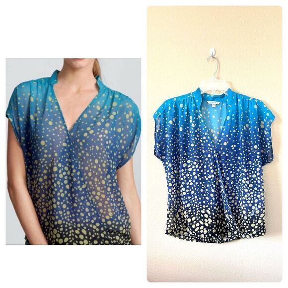 Cabi Ombre Bubble Sheer Wrap Top - Picture 1 of 9